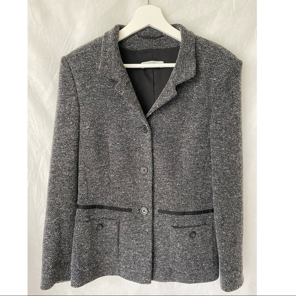 Rene Lezard Black Tweed Charcoal/Black Wool Jacket